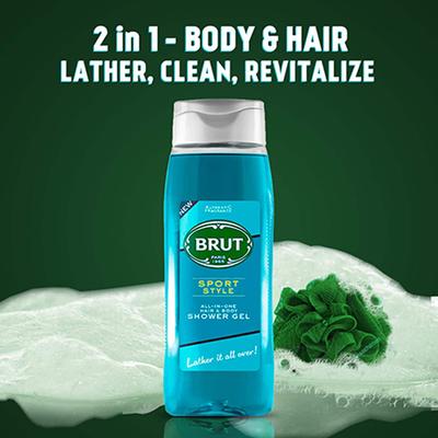 Brut Sport Style All-In-One Hair and Body Shower Gel 500ml - Shower Gels & Body Wash