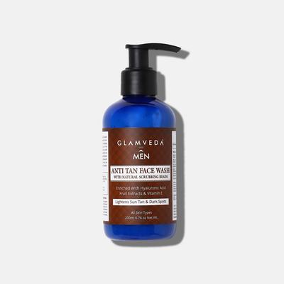 Glamveda Men Anti Tan Face Wash With Natural Scrubbing Beads 200 ml - Face Washes