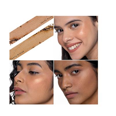 KIRO Highlighter Duo Prism Prefect 01 - Sandy Rose - Pearly Bronze 9 gm - Highlighters & Illuminators