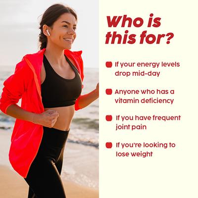 Plix The Plant Fix Multi Power Multivitamin + Apple Cider Vinegar Tablets, (Apple Burst) 4's - Apple Cider Vinegar - Acv