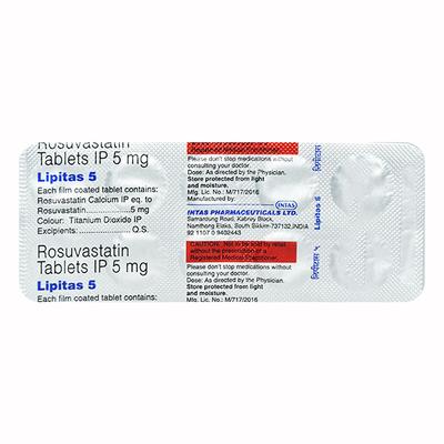 Lipitas 5mg Tablet 10'S - High Cholesterol-Dys