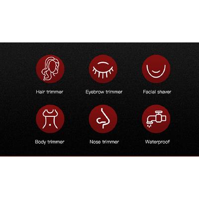 VGR V725 4in1 Women Grooming Kit for Face Legs Underarms Bikini Eyebrow Ear and Nose Trimmer 1s 1's - Hair Removal Accessories