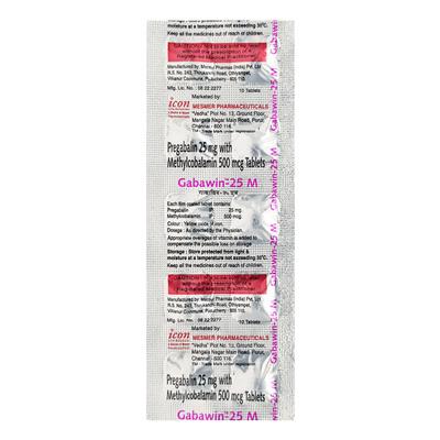 Gabawin M 25mg Tablet 10'S - Neuropathic Pain-Dru
