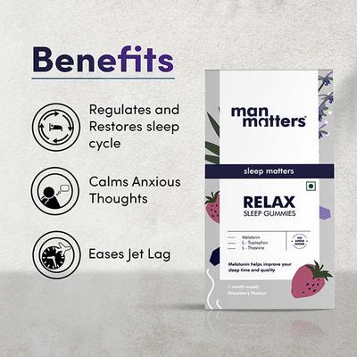 Man Matters Sleep Gummies with induced Melatonin For Deep, Improved & Quality Sleep (Pack of 30) 1's - Multi-Vitamins
