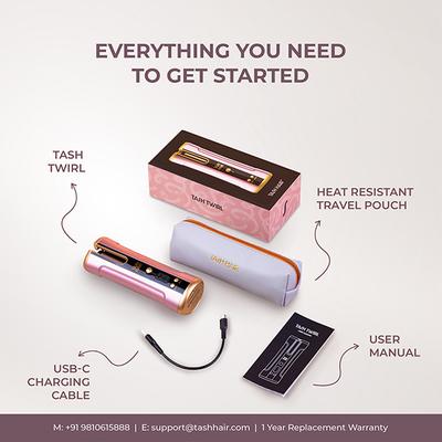 Tash Hair Twirl Automatic Cordless Hair Curler - Blush 560 gm - Rollers & Curlers