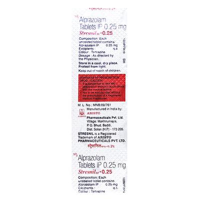 STRESNIL RF 0.25 Tablet 10's - Anxiety-Anx