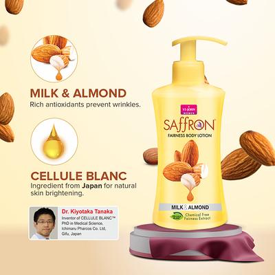 Vi-John Women Saffron Turmeric Fairness Body Lotion 250 ml + Saffron Milk & Almond Fairness Body Lotion 250 ml 250 ml - Lotions & Creams
