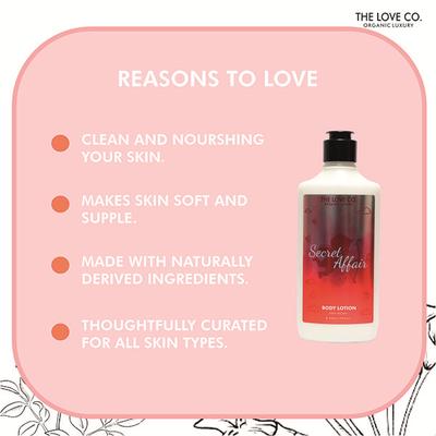 The Love Co. Secret Affair Body Lotion - Daily Skin Moisture for Men and Women - Intense Hydration for Dry Skin 250 ml - Creams/Oils/Lotions