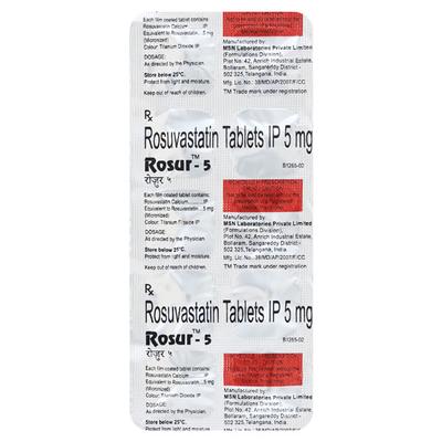 Rosur 5mg Tablet 10'S - High Cholesterol-Dys