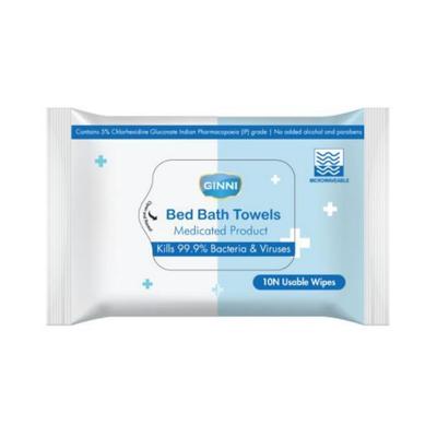 GINNI Hygienic Bed Bath Towel For Adults and Bedridden Patients 10's - Others