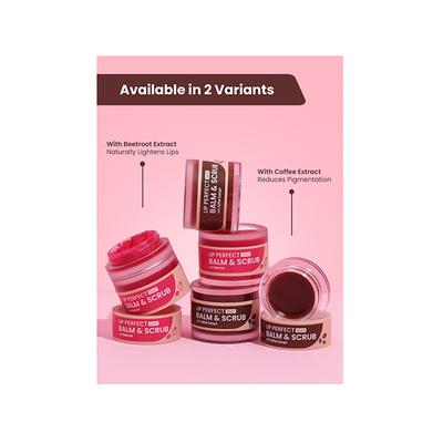 Swiss Beauty Lip Perfect Duo Balm and Scrub with Coffee Extract, Shade- Beetroot, 3.5gm+3.5gm 1's - Lip Balms