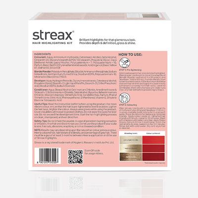 Streax Ultralights Hair Colour Highlight Kit, Red Hair Colour, Scarlet Red, 1's - Crème