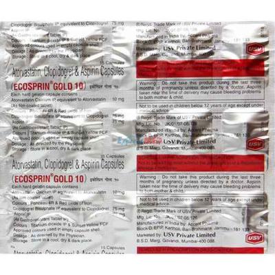 ECOSPRIN GOLD 40 Capsule 15's - Blood Clot-Ant