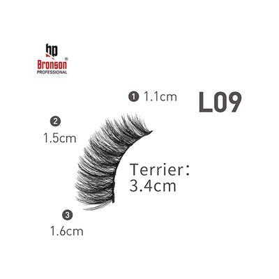 Bronson Professional Eyelash Set 3D False Long And Natural Eye Makeup No. L09 10's - Eyelashes