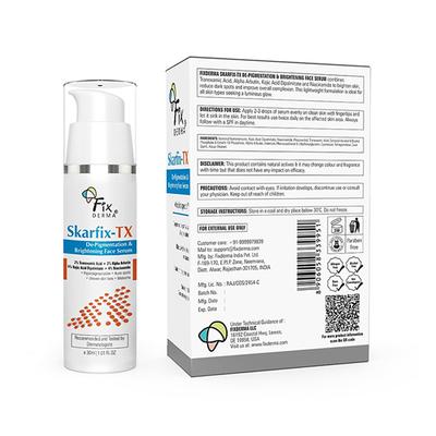 Fixderma Skarfix 4% Kojic Acid Face Serum for Brightening face, Acne Spots, Melasm 30 ml - Scrubs & Exfoliants