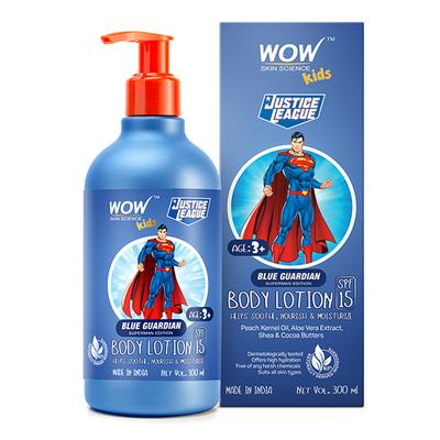 WOW Skin Science Kids Body Lotion - SPF 15 - Blue Guardian Superman Edition 300 ml - Baby Body Wash