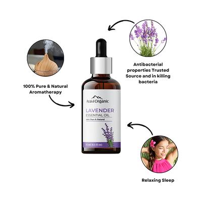 Aravi Organic Lavender and Eucalyptus Essential Oil 100% Pure Oil 30 ml - Essential Oils