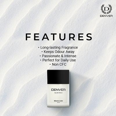 Denver Black Code Perfume Long Lasting Eau Da Parfum for Men 70 ml - Men Perfumes (Edt/Edp)