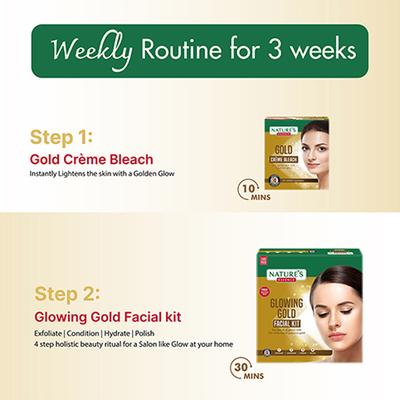 Natures Essence Shaadi Wala Glow Kit - 3 Weeks Ritual for Radiant Glowing Skin, 126gm + 30ml 1's - Facial Kits