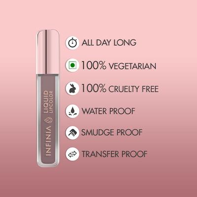 Infinia Liquid Lip Color Liquid Lipstick M 02 Long Lasting and Waterproof 5 ml - Liquid Lipsticks