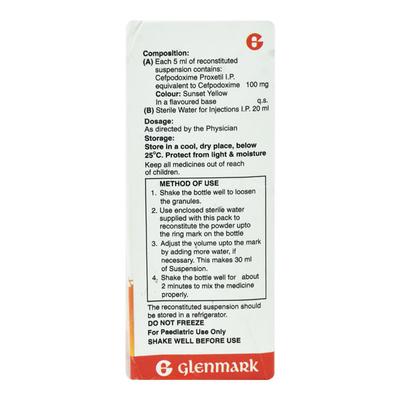 Kefpod Orange Flavour 100mg Suspension 30ml - Bacterial Infections-Cep