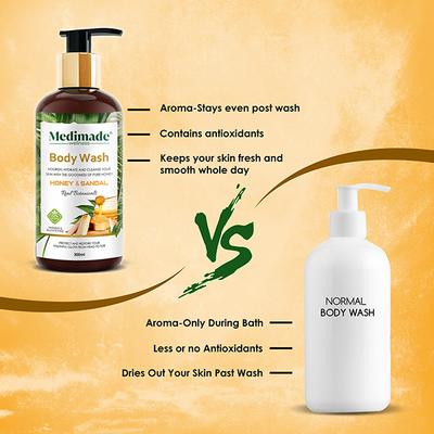 Medimade Honey And Sandal Body Wash 300 ml - Shower Gels & Body Wash