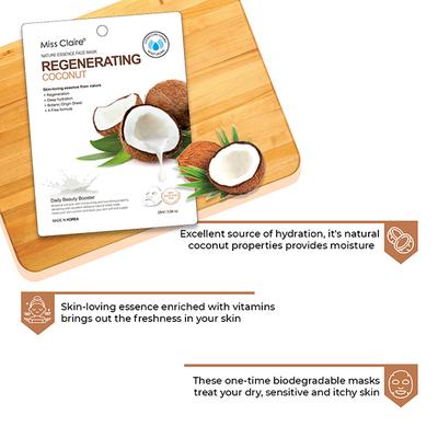 Miss Claire Nature Essence Face Mask Regenerating - Coconut 25ml - Masks & Peels