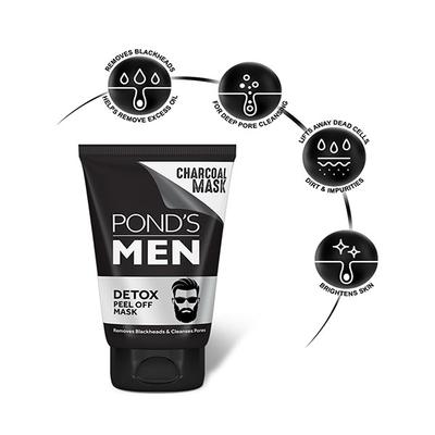Pond's Men Activated Charcoal Detox Peel Off Mask 75 gm - Masks & Peels