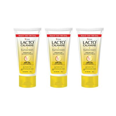 Lacto Calamine Sulphate-free Daily Sunshield with Kaolin Clay. Matte Look Sunscreen Spf50 Pa+++ 50gm 3's - Face Sunscreen