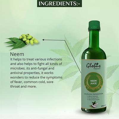 Globus Naturals Neem Juice 500 ml - Ayurvedic Juices