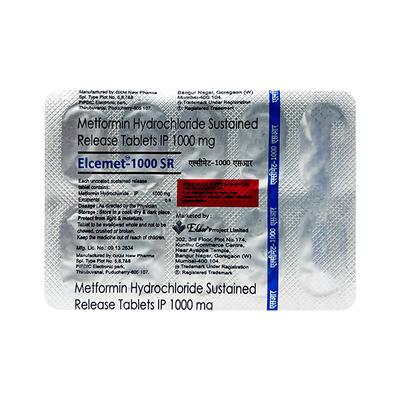 ELCEMET 1000 SR Tablet 10's - Diabetes-Ant