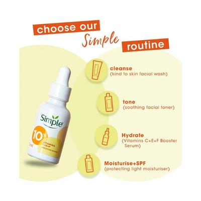 Simple Booster Serum 10% Vitamin C+E+F For Youthful Glowing Skin 30 ml - Face Mists