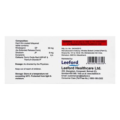 SILDOEASE M 50 Tablet 10's - Bladder And Prostate Disorders-Dru