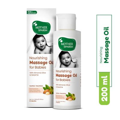 Mother Sparsh Nourishing Massage Oil for Babies With Almond-Olive and Sesame 200 ml - Creams, Lotions & Oils