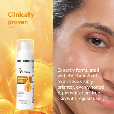 Fixderma Skarfix Plus 4% Kojic Acid Brightening Face Serum Fades Dark Spots & Hyperpigmentation 30 g - Face Serum
