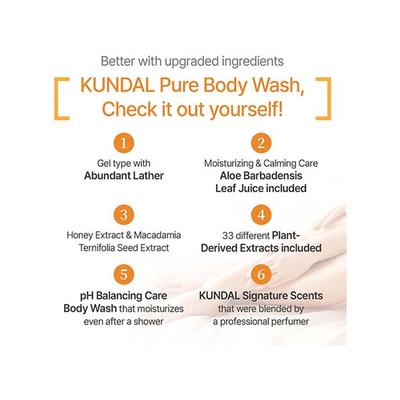 Kundal Honey and Macadamia Pure Body Wash Pink Grapefruit 500 ml - Shower Gels & Body Wash