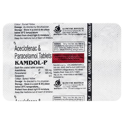 KAMDOL P Tablet 10's - Pain relief-Nsa