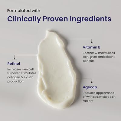 Re'equil 0.3% Retinol Night Cream Improves Skin Texture Reduces Acne Unisex For All Skin Types 30 gm - Night Cream