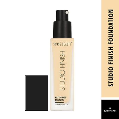 Swiss Beauty Studio Finish Full Coverage Foundation - (Ivory Fair) 30 ml - Foundation