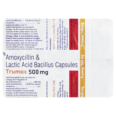 TRUMOX 500mg Capsule 10's - Bacterial Infections-Pen