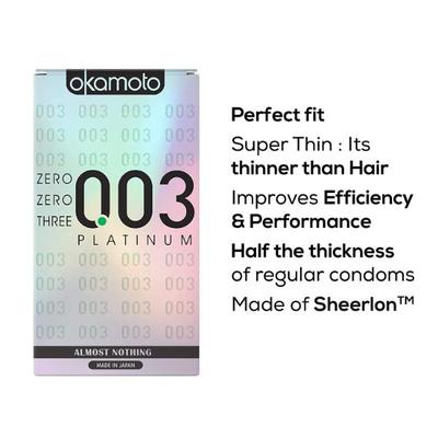 Okamoto 003 Platinum Condoms 3's - Plain/Flavoured Condoms