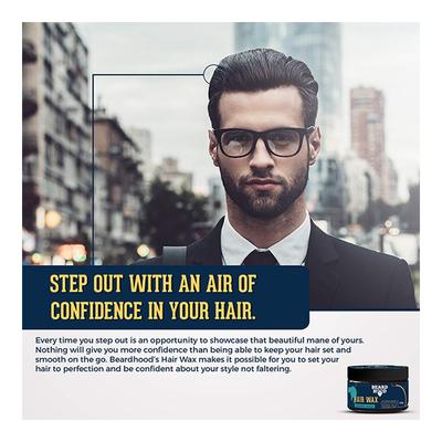 Beardhood Hair Wax - Strong Hold Extreme Bond 100 gm - Hair Gels & Waxes