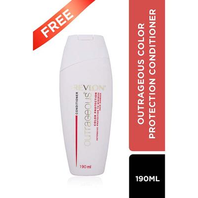 Revlon Top Speed Hair Color For Woman - Dark Brown 65M with Outrageous Conditioner 270 ml - Crème
