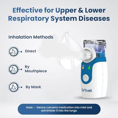 Dr Trust Portable Mesh Nebulizer for Kids and Adults (404) - White - Nebulizers / Vaporizer