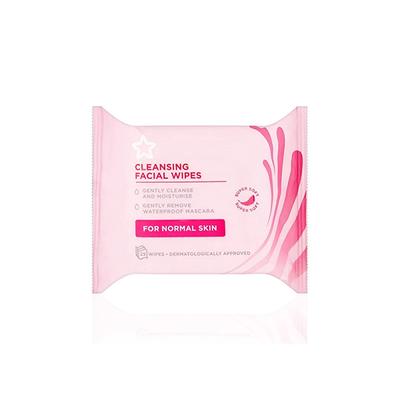 Superdrug Essential Facial Cleansing Wipes X25 (For Normal Skin Care) 1's - Essential Oils