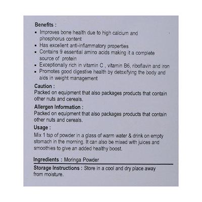 Nutriwish Moringa Powder 500 gm - Herbal Dietary Supplement