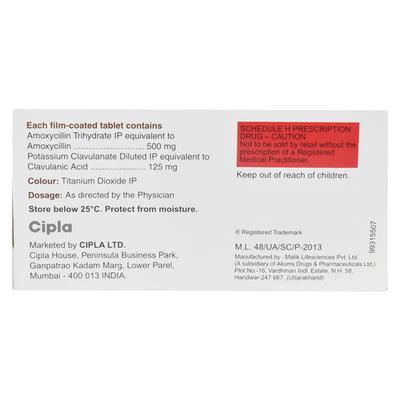 Omniclav 625mg Tablet 6'S - Bacterial Infections-Pen