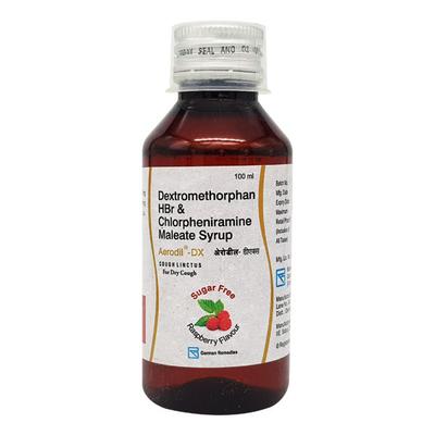 Aerodil DX Sugar Free Raspberry Flavour Dry Cough Syrup 100ml - Cough And Cold-Cou