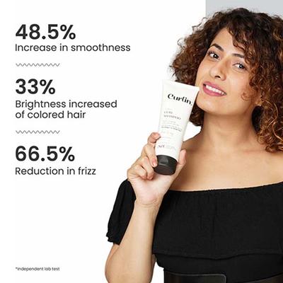 Curlin Professional Nourishing Curly Hair Shampoo for Dry, Frizzy, Wavy and Curly Hair, Sulphate and Paraben Free 50 gm - Shampoos