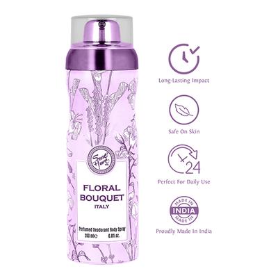 Sweet Heart Floral Bouquet Italy Purplle Deodorant Perfumed Bodyspray 200 ml - Deodorants/Roll-Ons